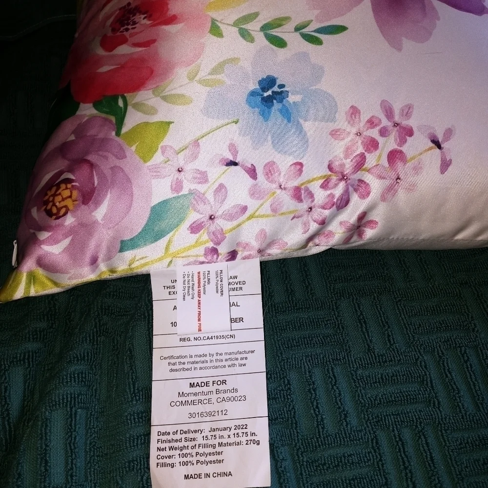 New Nice Cushion Floral with Zipper